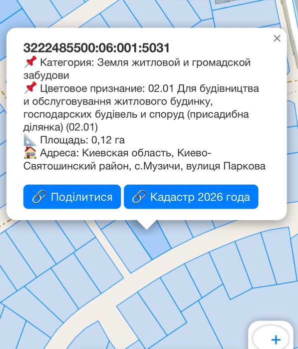 ‼️БЕЗ %‼️Продам земельну ділянку, 12 сот с. МУЗИЧІ під забудову