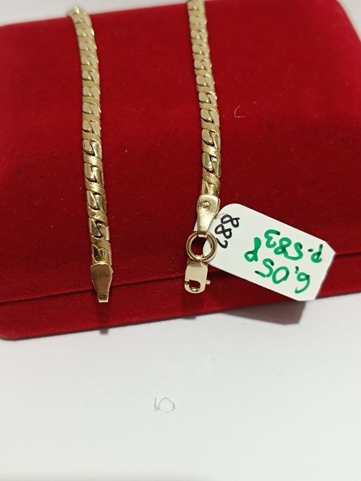Złota półsztywna bransoletka długość 21,4cm, złoto próby 583