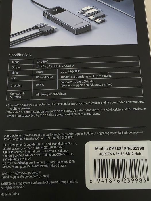 Ugreen usb hub адаптер концентратор док станція югрін хаб