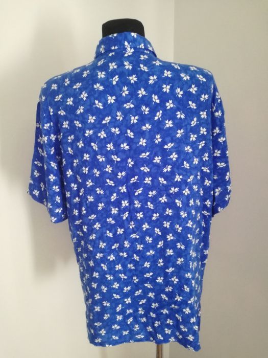 Koszula bluzka krótki rekaw zwiewna kwiaty na lato dla puszystej 44 46