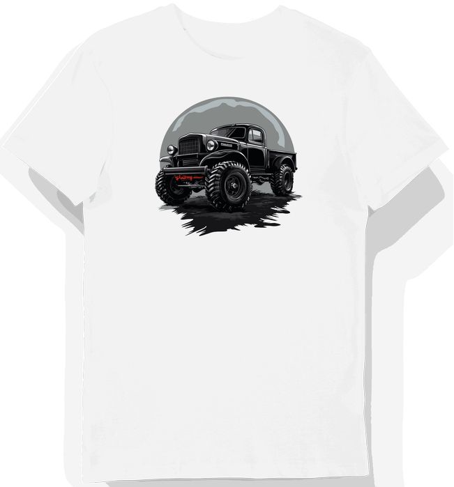 Koszulka męska biała z artystycznym motywem hot rod M