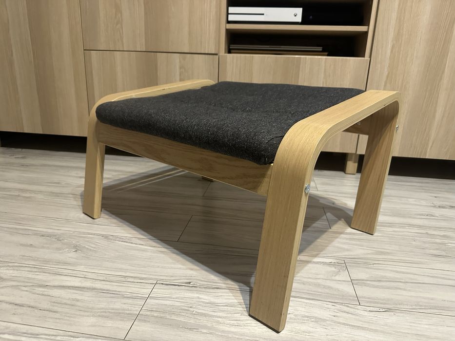Podnóżek Poang Ikea ciemnoszary Gunnared