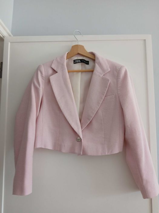 Casaco bolero rosa L da Zara NOVO