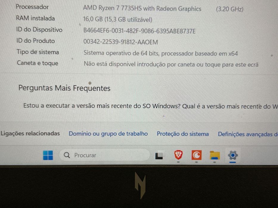Acer nitro com RTX 4050 + comando, menos de 3 MESES