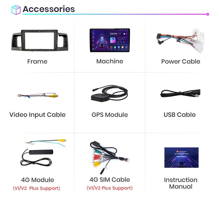 Rádio Android 9" Toyota Corolla E120 E130 Carplay GPS wifi 32GB NOVO