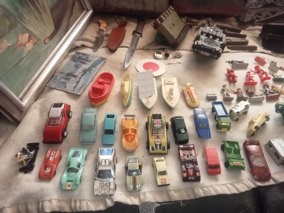 Stare Polskie zabawki dla dzieci Auta Polonez, WH, W. Korecki i inne