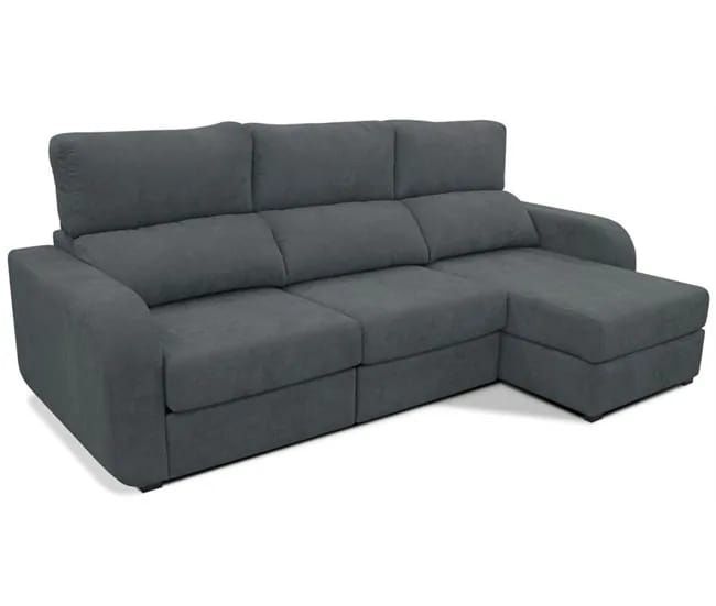 Sofa com chaise longue convertível em cama
