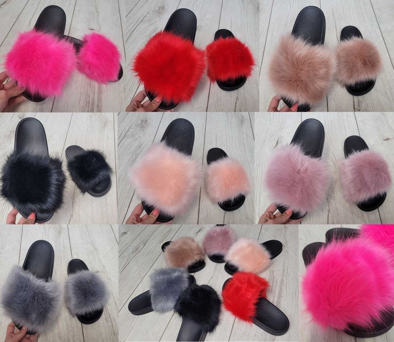 Klapki 36-41 z futerkiem papucie buty CZARNE futerkowe TU KUPUJESZ 41