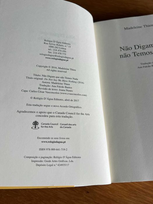 Não Digam Que Não Temos Nada      MADELEINE THIEN