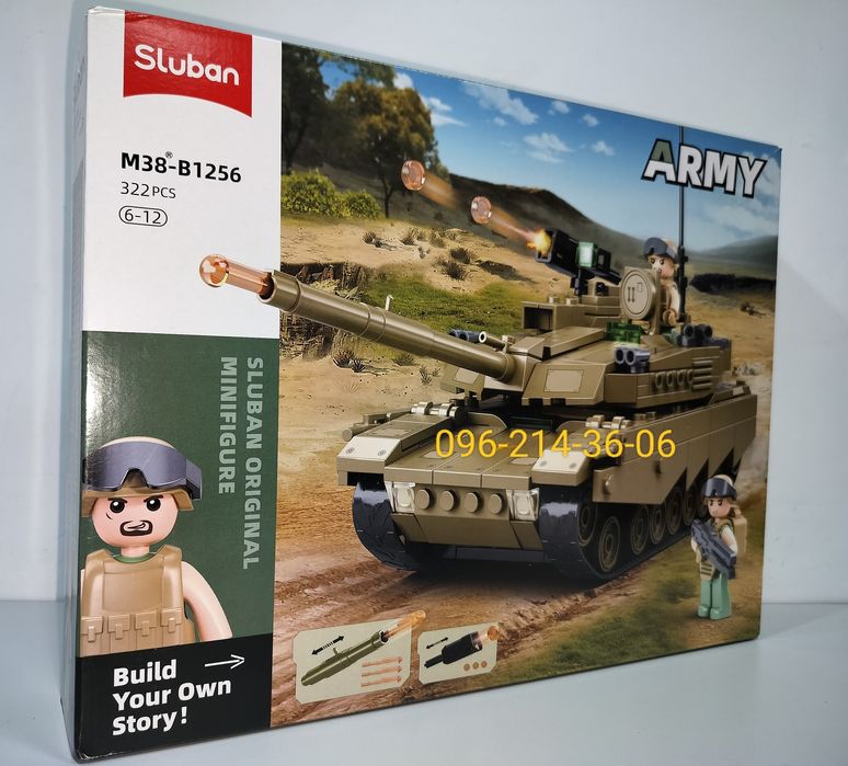 Конструктор Армия Sluban M38-B1256 Основной боевой Танк Абрамс M1XS