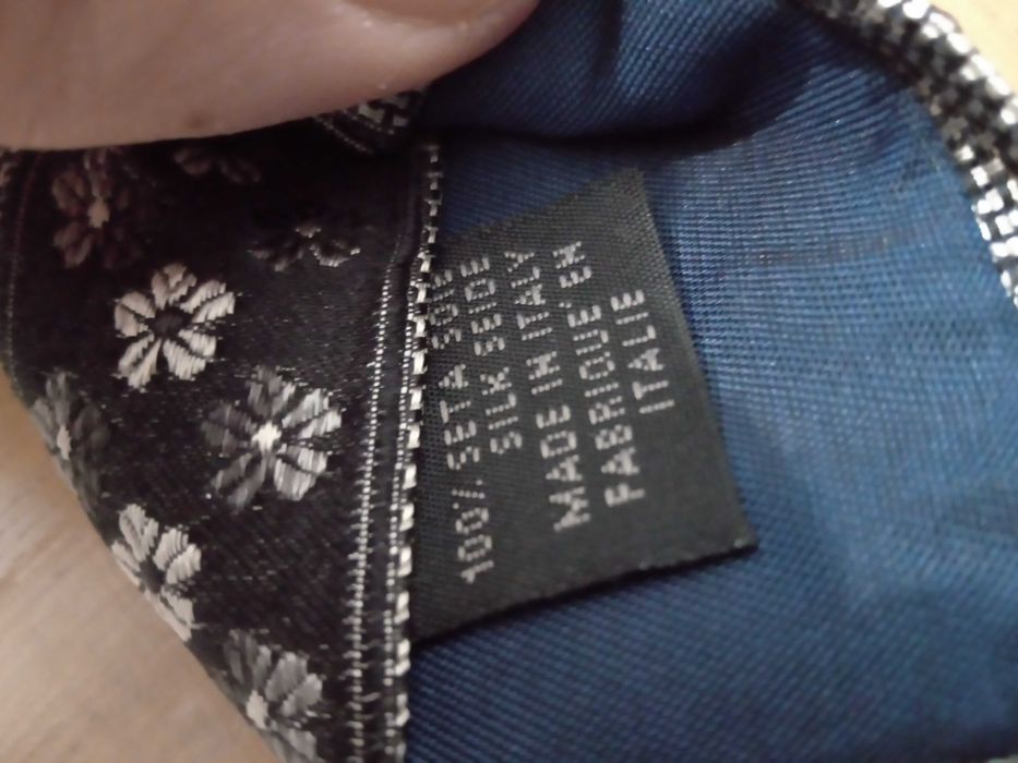 Kenzo krawat Homme tie 100% jedwab kwiaty szary srebrny