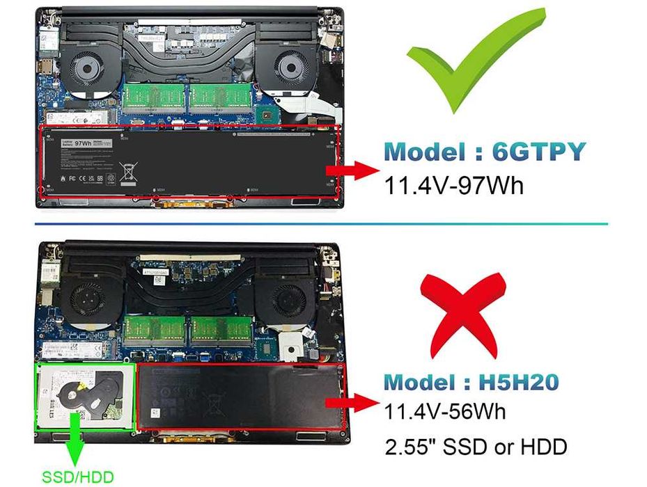 Батарея Dell 6GTPY Precision Inspiron XPS
