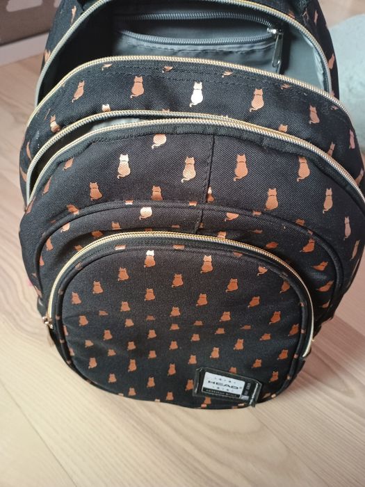 Plecak szkolny  firmy HEAD w złote kotki