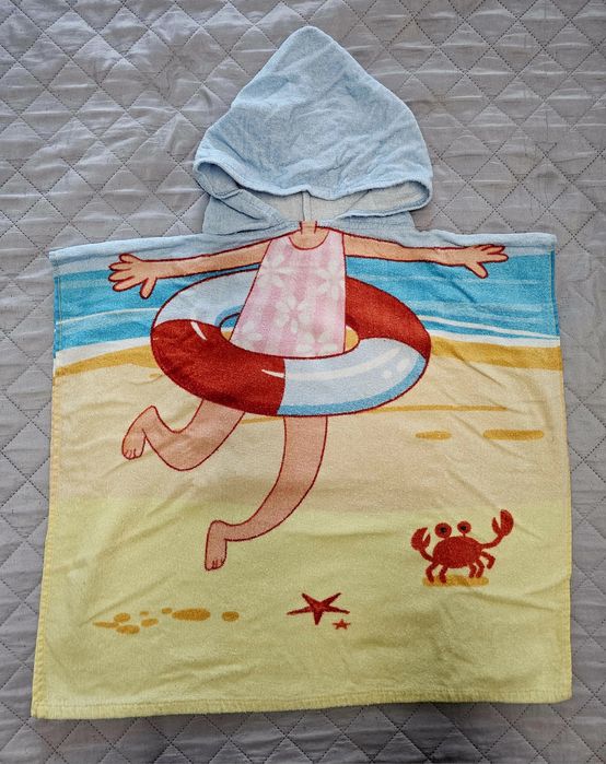 Ręcznik z kapturem, ponczo motyw plaży