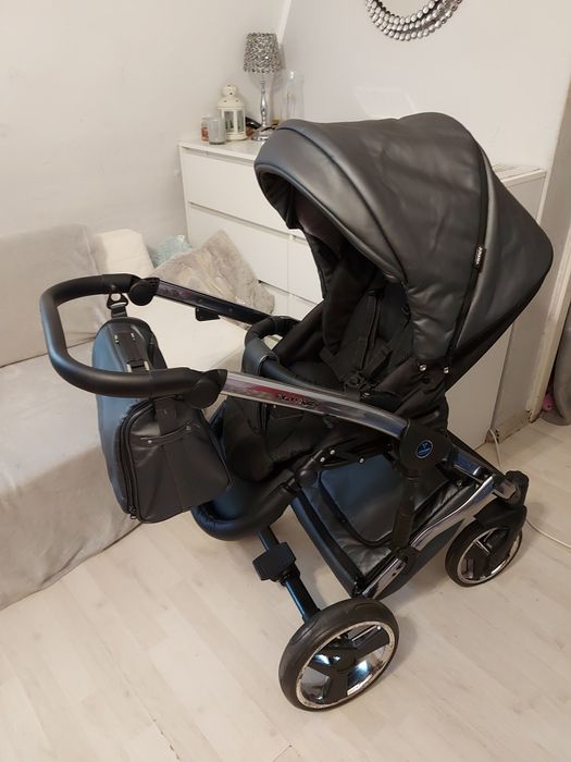 Wozek 3w1 junama diamond fluo 05 grafitowy ekoskóra wysyłka +cybex