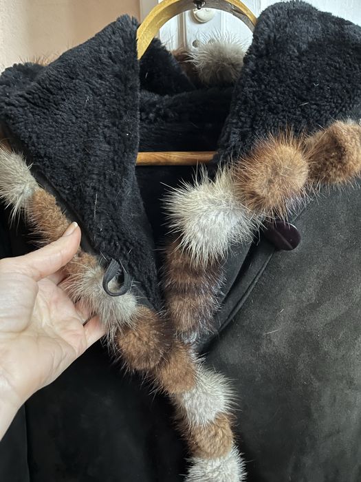 Дубленка размер XL с норкой
