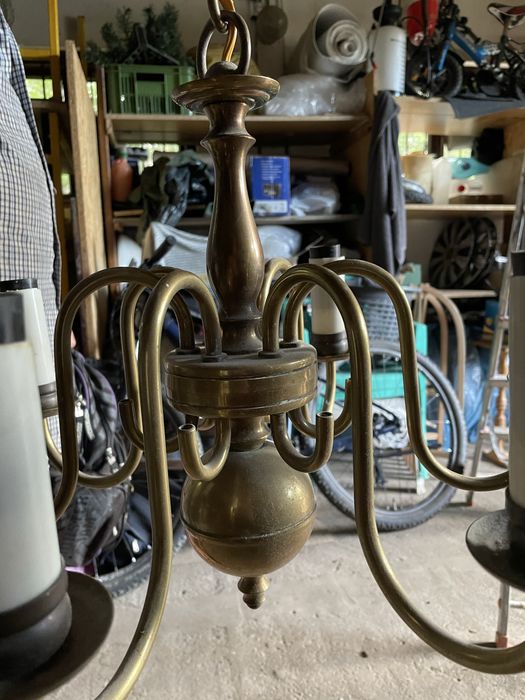 Żyrandol lampa mosiężna ciężka vintage