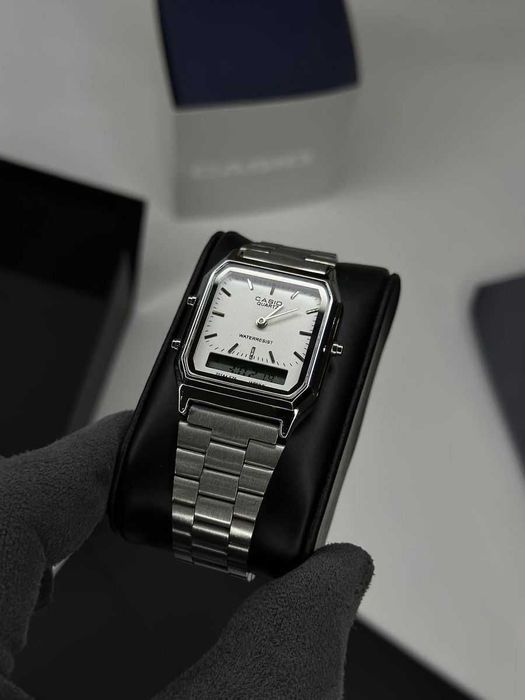 Годинник наручний Casio AQ-230 Silver/White | Наручные часы касио A159