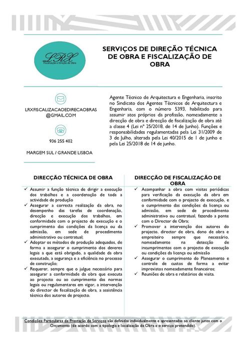 Fiscalização e Direcção de Obras64529202793473123