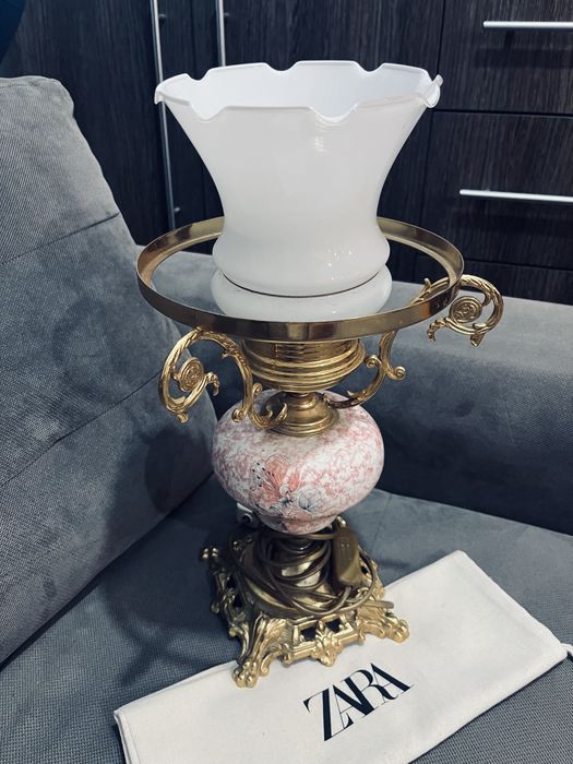 Piekna lampa antyk szklana
