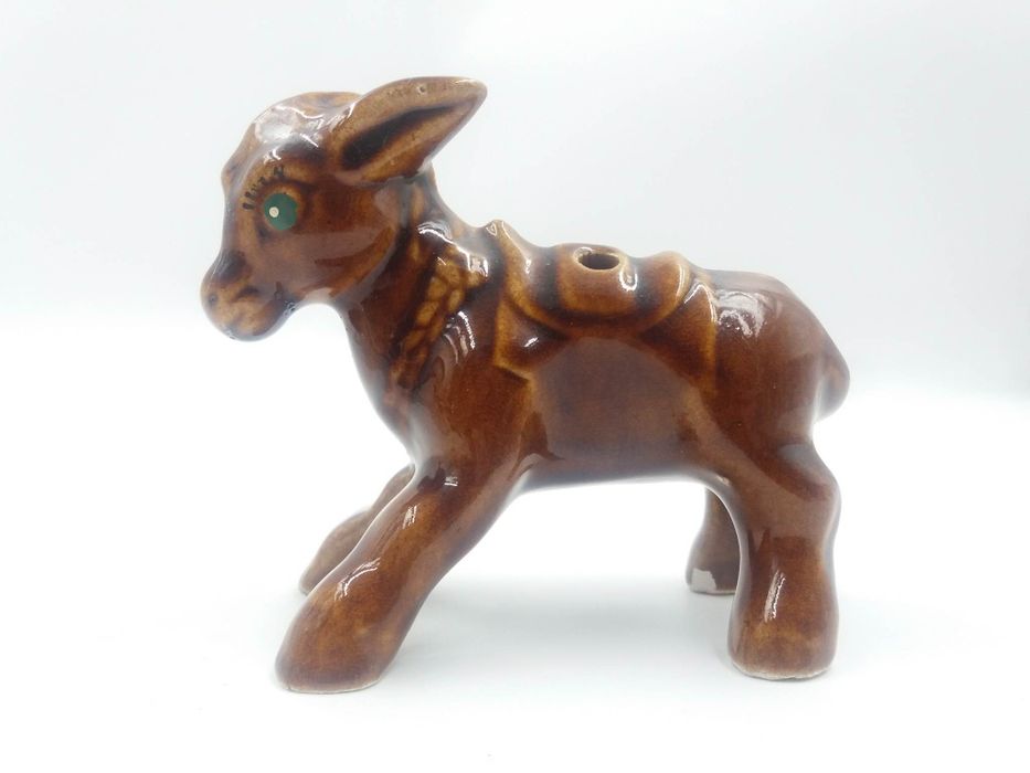 Ładna ceramiczna figurka osiołka PRL