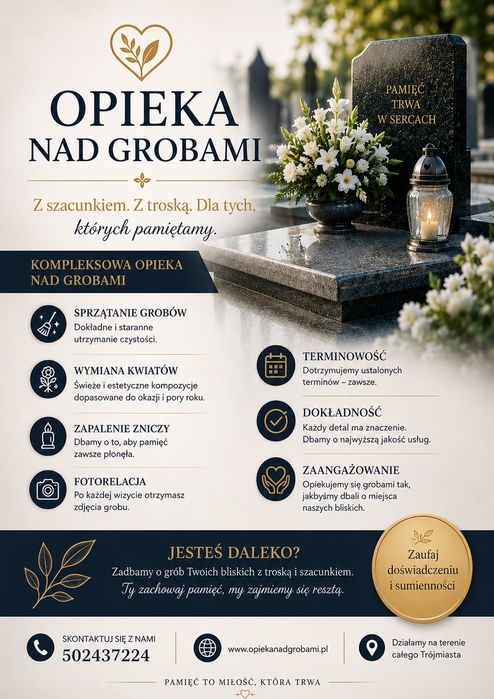 Sprzątanie grobów, opieka nad grobami