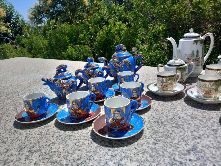 Serviços louça chinesa e japonesa