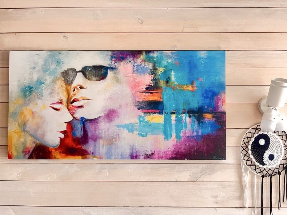 Картина на холсті крупними мазками 50х100