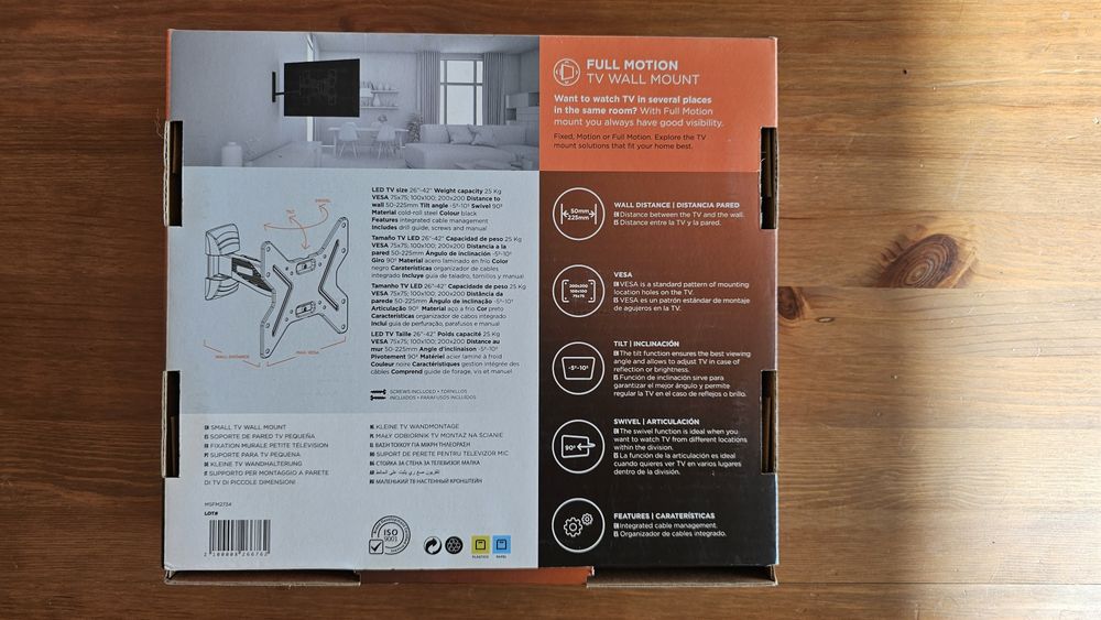 Mitsai Suporte de parede para TV 26 a 42 polegadas