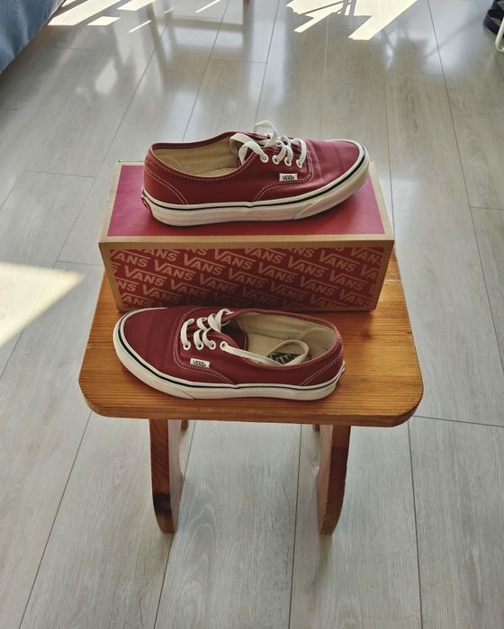 Buty Vans Authentic 37 Bordowe Unisex Damskie Męskie