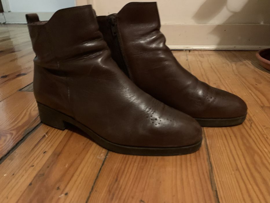 Botim castanho em Pele (senhora) da Wonders