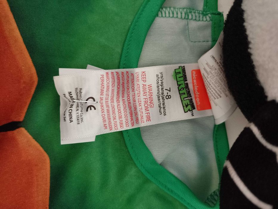 Strój karnawałowy ŻÓŁW NINJA WOJOWNIK przebranie 122/128 16