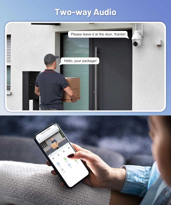 Kamera Ip Obrotowa Zewnętrzna 2k Hd Cctv 360° Wi-fi Noktowizor