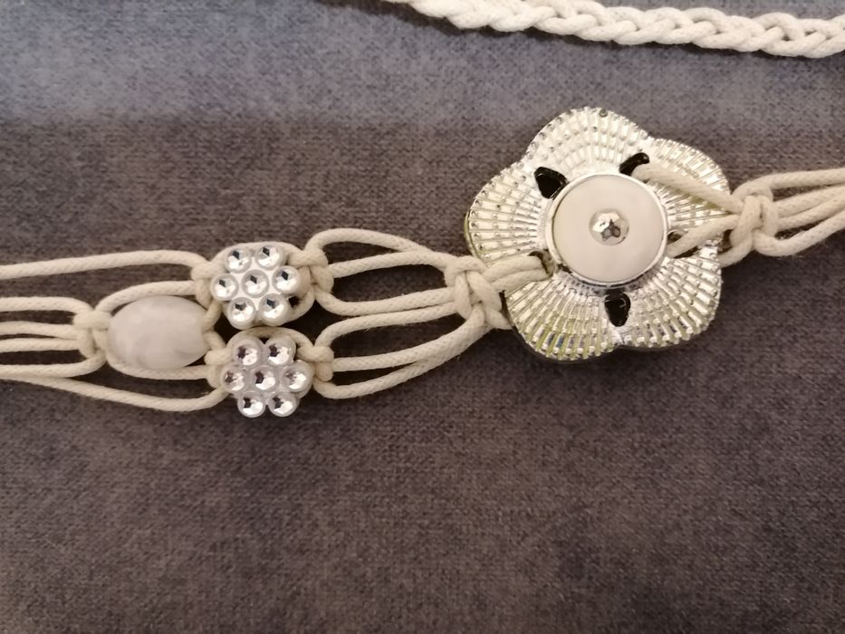 Pasek ozdobny sznurkowy/ pleciony ze sznurka, Boho, Vintage