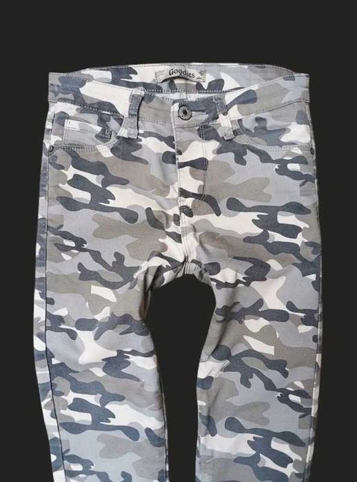 Spodnie Moro Beżowe Khaki Bawełna Modne Punk Rock Army Retro 36 S