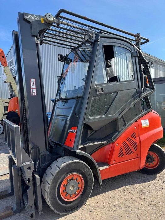 Wózek widłowy Linde H50T, silnik VW, kabina, przesuw, pozycjoner