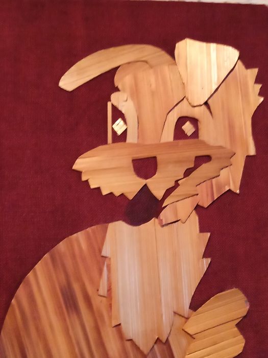 Obrazek pieska że słomy z czasów PRL