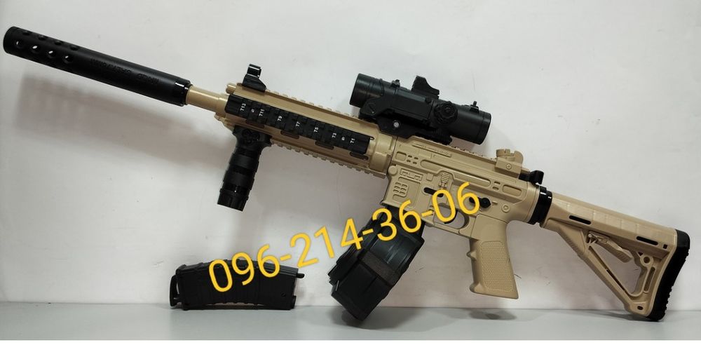 Дитячий автомат на орбізах M416 з барабаном і оптичним прицілом Орбіган