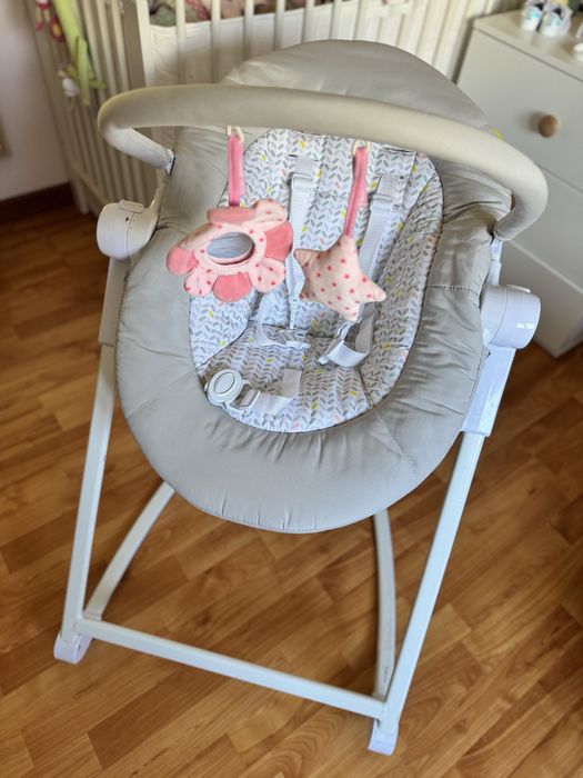 Espreguiçadeira alta BADABULLE Compact'Up - cinzento claro estampado