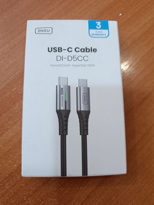 INIU D5CC USB-кабель C до C 100 Вт , новий