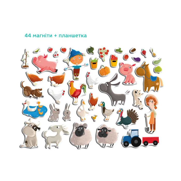 Магнітна гра Dodo Ферма 44 магніти, Зоопарк 35 магнітів