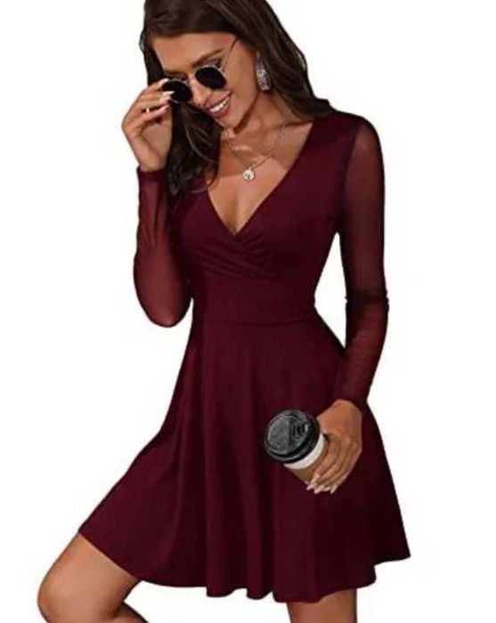 Śliczna sukienka rozmiar M bordo koktajlowa