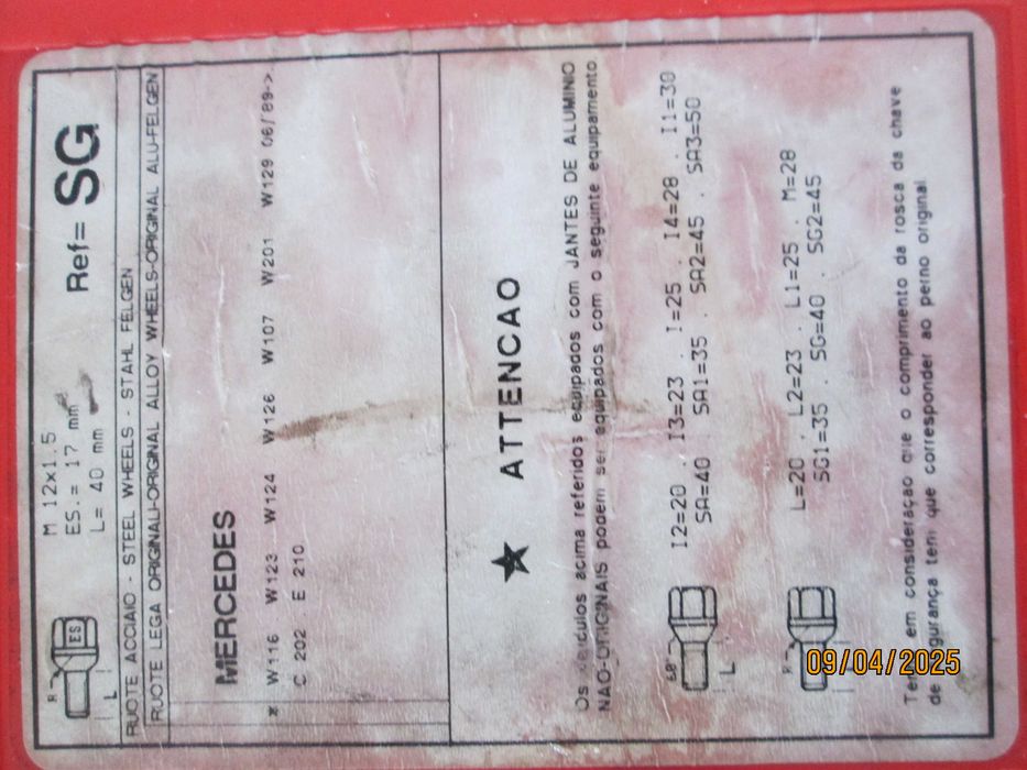 vendo porcas de segurança originais MERCEDES