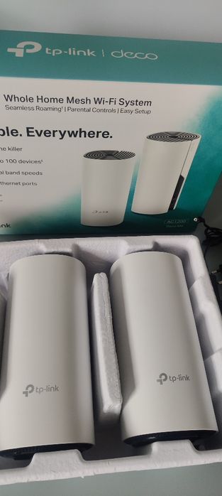 TP-Link Deco M4 (2-Pack) Router, System WiFi Mesh AC1200, Dwuzakresowy 2.4GHz/5GHz, Beamforming, 2× Gigabit Ports, MU-MIMO