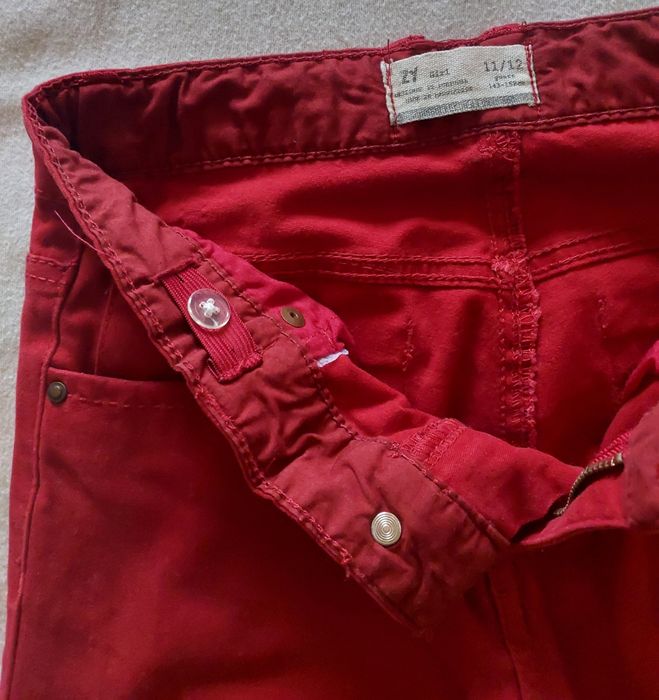 Calças Skinny Fit Vermelhas, 11-12A