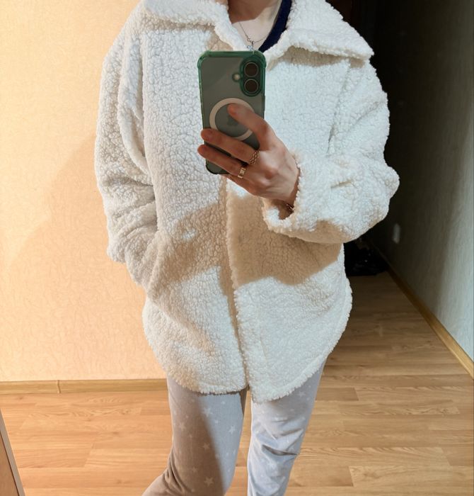 Рубашка тедди молочного кольору
