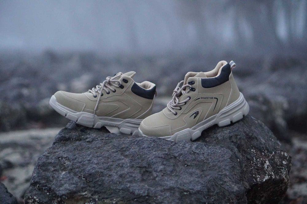 Захисне робоче взуття Лісмор 9k ботинки беж хакі койот метал носок