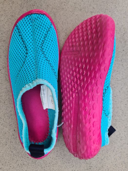 Buty do wody Decathlon Aquashoes 28-29 Tribord Subea turkusowe różowe