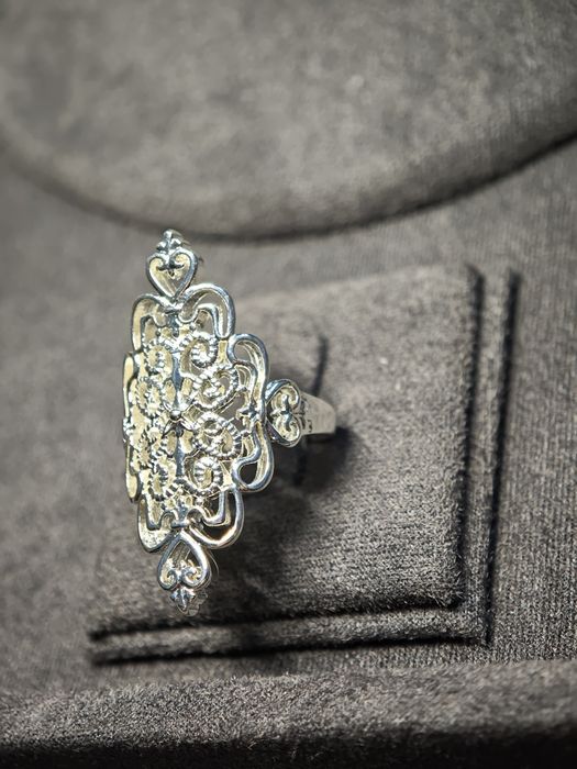 Nowy pierścionek srebrny 925 ażurowy roz 17