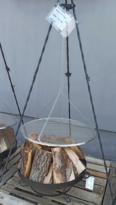 ZESTAW GRILL TRÓJNÓG kuty + ruszt + palenisko ZESTAWY 60,70,80 cm